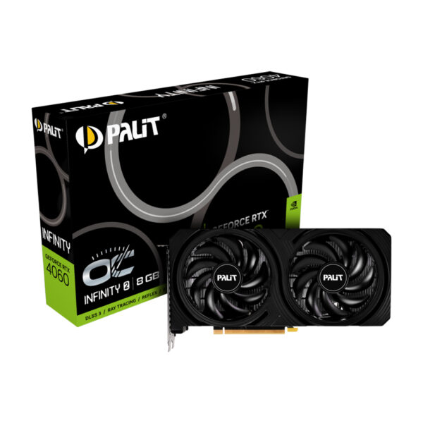 Видеокарта, PALIT, RTX4060 INFINITY 2 OC 8G (4710562244465), (NE64060S19P1-1070L), GDDR6, 128bit, 3-DP, HDMI 24 209605a1 3bae 4128 97bb 01f88af3a7f9 11